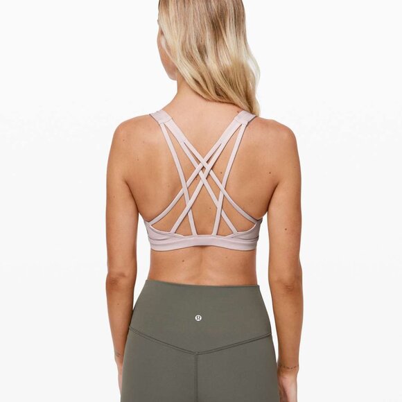 Lululemon Free to Be Serene Bra 4 Pink Bliss Strappy Luxtreme Yogacore - Picture 2 of 11
